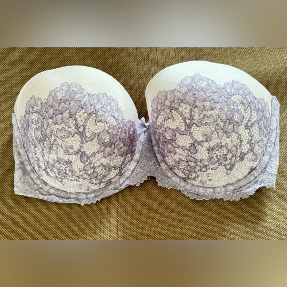 Purple strapless bra 34DD
